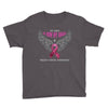 my hero is now my angel breast cancer awareness Youth Tee