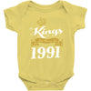 kings are born in 1991 Baby Onesie