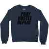 pray hustle repeat Crewneck Sweatshirt