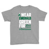 i wear emerald green for liver cancer awareness Youth Tee