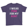 i wear pink for my aunt breast cancer Youth Tee