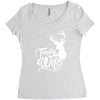 trophy wife deer Women's Triblend Scoop T-shirt