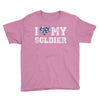 i love my soldier navy camouflage Youth Tee