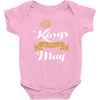kings are born in may Baby Onesie