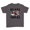 plays with trucks family matching Youth Tee