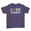i love my soldier regular camouflage Youth Tee