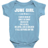 Super June Girl Baby Onesie