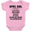 Super April Girl Baby Onesie