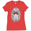 girl and skull Ladies Fitted T-Shirt