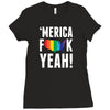 'MERICA FUCK YEAH! Ladies Fitted T-Shirt