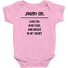 January Girl Baby Onesie