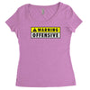 warning offensive mens funny Women's Triblend Scoop T-shirt