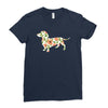 dachshund flower Ladies Fitted T-Shirt