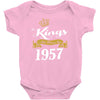 kings are born in 1957 Baby Onesie