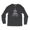 Keep Calm And Wear Lavender (For General Cancer Awareness) Long Sleeve Shirts