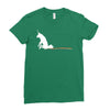 unicorn scooting on the floor Ladies Fitted T-Shirt