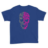 two coloured patterned skull   mens funny Youth Tee