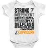 Strong Independent Motivated Capricorn Baby Onesie