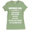 Super November Girl Ladies Fitted T-Shirt