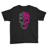two coloured patterned skull   mens funny Youth Tee
