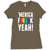 'MERICA FUCK YEAH! Ladies Fitted T-Shirt