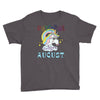 unicorns are born in august cute unicorn Youth Tee