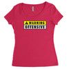 warning offensive mens funny Women's Triblend Scoop T-shirt