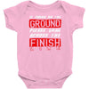 please drag across the finish line Baby Onesie