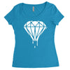 dripping diamond logo Women's Triblend Scoop T-shirt
