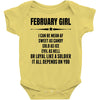 Super February Girl Baby Onesie