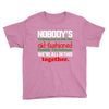 nobody's walking out on this fun old fashioned family christmas we're Youth Tee