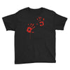 bloody hand print funny zombie kill undead blood horror killer Youth Tee