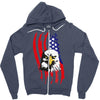 american eagle usa flag head Zipper Hoodie