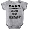 Super May Girl Baby Onesie