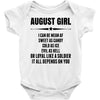 Super August Girl Baby Onesie
