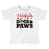christmas dogs and paws Toddler T-shirt