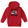 plays with trucks family matching Youth Hoodie