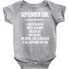Super September Girl Baby Onesie