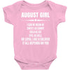 Super August Girl Baby Onesie