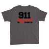 911 dispatcher heroes black logo Youth Tee