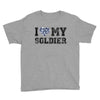 i love my soldier navy camouflage Youth Tee