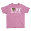 i love my soldier regular camouflage Youth Tee