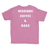 weekends coffe and dogs white back Youth Tee