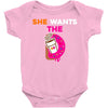 She Wants D - Dunkin Donuts Baby Onesie