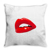 lips red kiss passion girl Throw Pillow