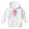 two coloured patterned skull   mens funny Youth Hoodie