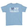 i love my soldier navy camouflage Youth Tee