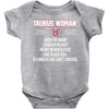 Taurus Woman Baby Onesie