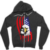 american eagle usa flag head Zipper Hoodie