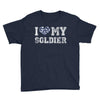 i love my soldier navy camouflage Youth Tee